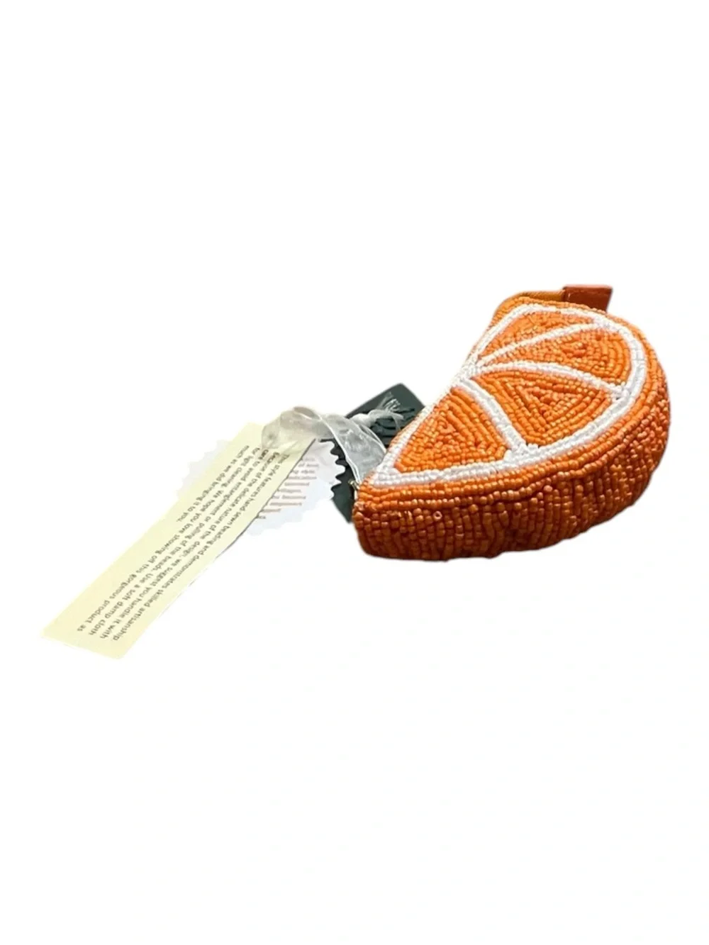 Handmade Beaded Orange Slice Coin Purse Bag Charm
